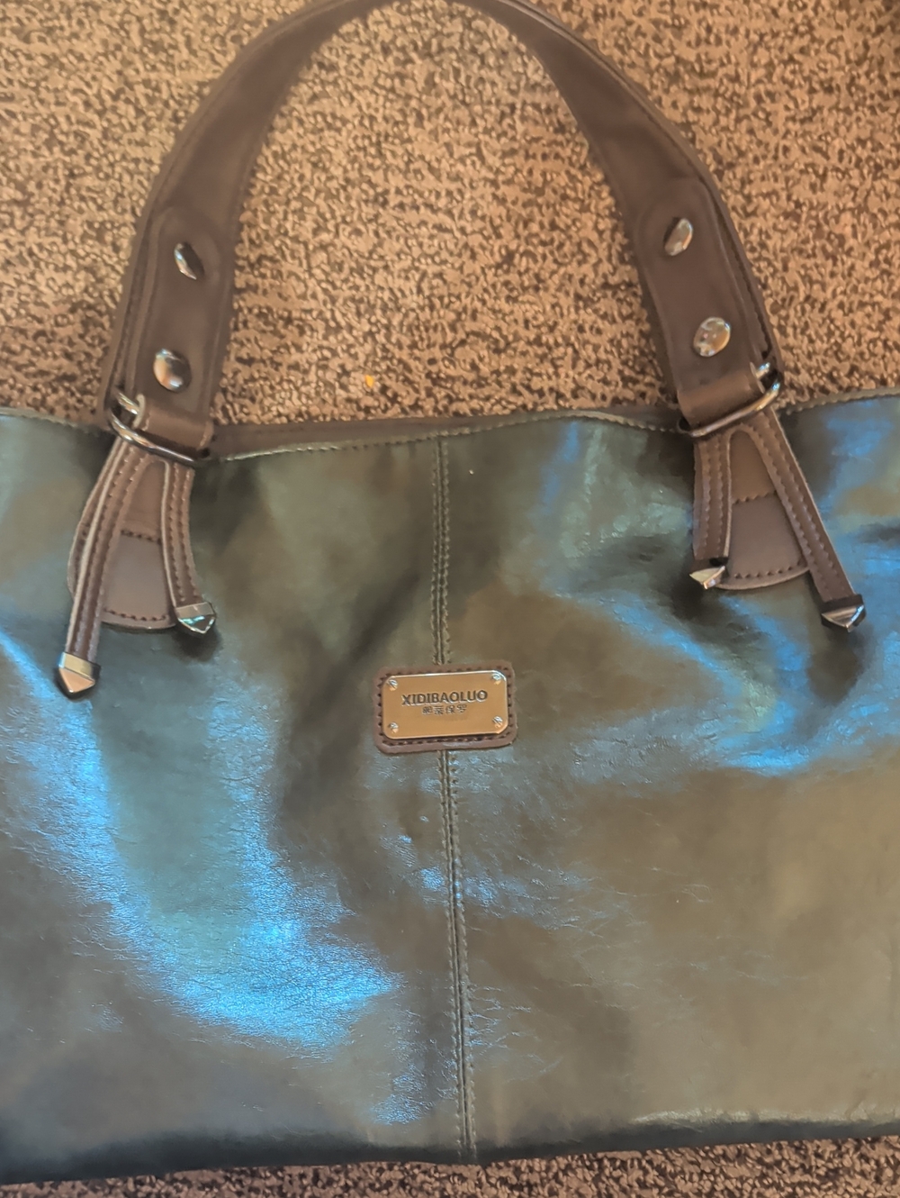 Luxury Dark Green Leather Handbag